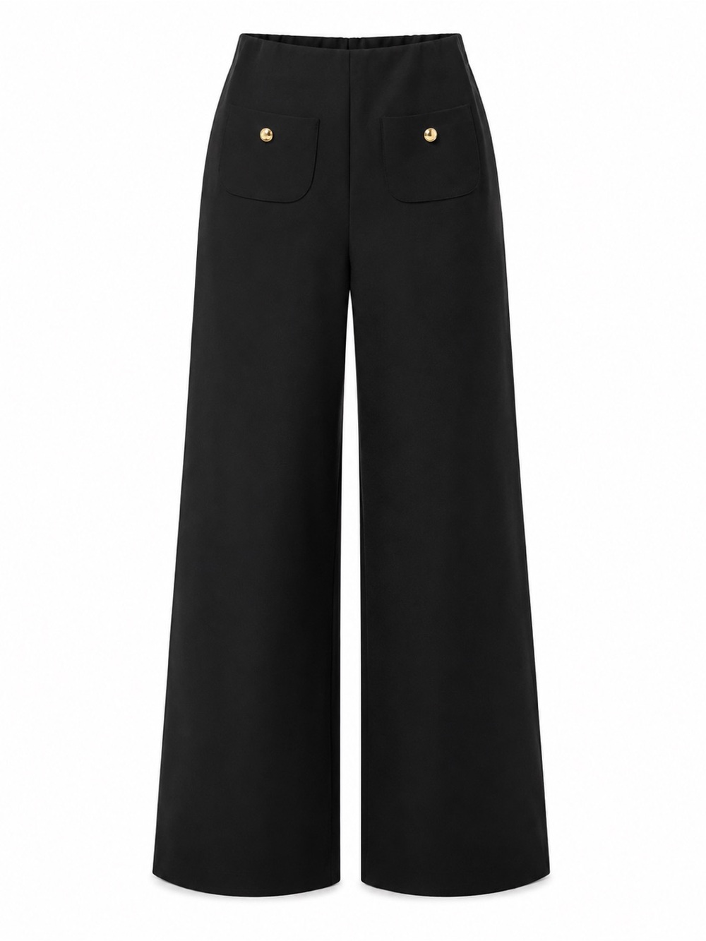 HM High‎ Rise Wide Leg Pocket Pants Old Money Minimalist Black XS